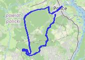 Police-->Głębokie-->Tanowo-->Police - mapa trasy gps - rower górski
