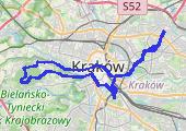 Kraków (nocą) - mapa trasy gps - rower szosowy