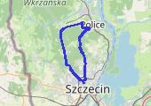 Police-->Jasne Błonia-->Głębokie-->Police - mapa trasy gps - rower górski