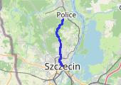 Police-->Warszewo-->Szczecin - mapa trasy gps - rower górski