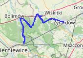 Puszcza Bolimowska - mapa trasy gps - rower trekkingowy