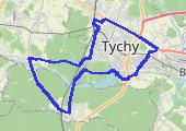 Pętla wokół Tychów  - mapa trasy gps - rower górski