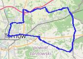 Na wschód od Tarnowa - mapa trasy gps - rower trekkingowy