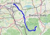 Jastrzębie-Skrzyczne 2014 - mapa trasy gps - rower górski