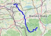 Jastrzębie-Skrzyczne 2014 - powrót   - mapa trasy gps - rower górski