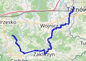 Tarnów Uszew - mapa trasy gps - rower trekkingowy