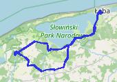 Łeba-Kluki-Smołdzino-Góra Rowokół-Łeba 2014-08-08 - mapa trasy gps - rower górski