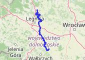 do Lubina - mapa trasy gps - rower szosowy