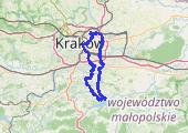 Kraków - Dobczyce - mapa trasy gps - rower szosowy