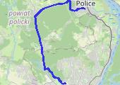 Szczecin-->Tanowo-->Police - mapa trasy gps - rower górski