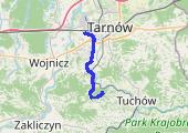 Łowczówek-Tarnów - mapa trasy gps - rower szosowy