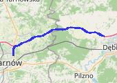 T-ów Dębica AUTOSTRADĄ - mapa trasy gps - rower trekkingowy