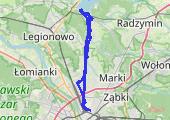 Nieporęt - mapa trasy gps - rower trekkingowy