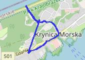 Krynica Morska - mapa trasy gps - spacer