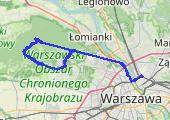 Kampinoski Park Narodowy - mapa trasy gps - rower trekkingowy