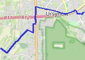 PKP Dawidy - dom - mapa trasy gps - rower miejski