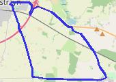 Trasa z dnia 2014-12-14 13:12  Gułtowy-Kostrzyn-Gułtowy - mapa trasy gps - bieganie