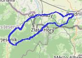 Jesenik przez Rejviz - Rekord 2011 - mapa trasy gps - rower górski