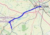 szynobus Swidnica->Wroclaw Trasa z dnia 2015-01-03 10:50 - mapa trasy gps - pociąg