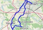 Poznań-Komorniki – Szreniawa – Mosina – Będlewo-Chomęcice– Plewiska-Poznań - mapa trasy gps - rower szosowy