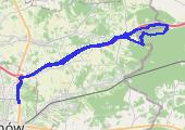Test dojazdu do mopka w Jaźwinach wzdłóż autostrady - mapa trasy gps - rower trekkingowy