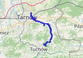 Morskie Oko Tuchów - mapa trasy gps - rower trekkingowy