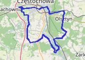 Poraj Olsztyn - mapa trasy gps - rower trekkingowy