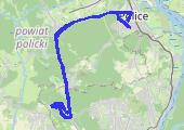Police-->Głębokie-->Police - mapa trasy gps - rower górski