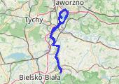 do Jaworzna - mapa trasy gps - rower trekkingowy