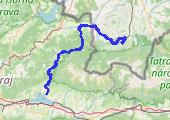 Dookola Tatr dzien 1 - mapa trasy gps - rower górski