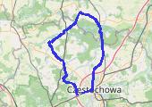 Północno-zachodnie okolice Częstochowy - mapa trasy gps - rower trekkingowy