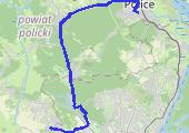 Bezrzecze-->Police - mapa trasy gps - rower górski