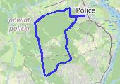Police-->Dęby-->Głębokie-->Tanowo-->Police - mapa trasy gps - rower górski